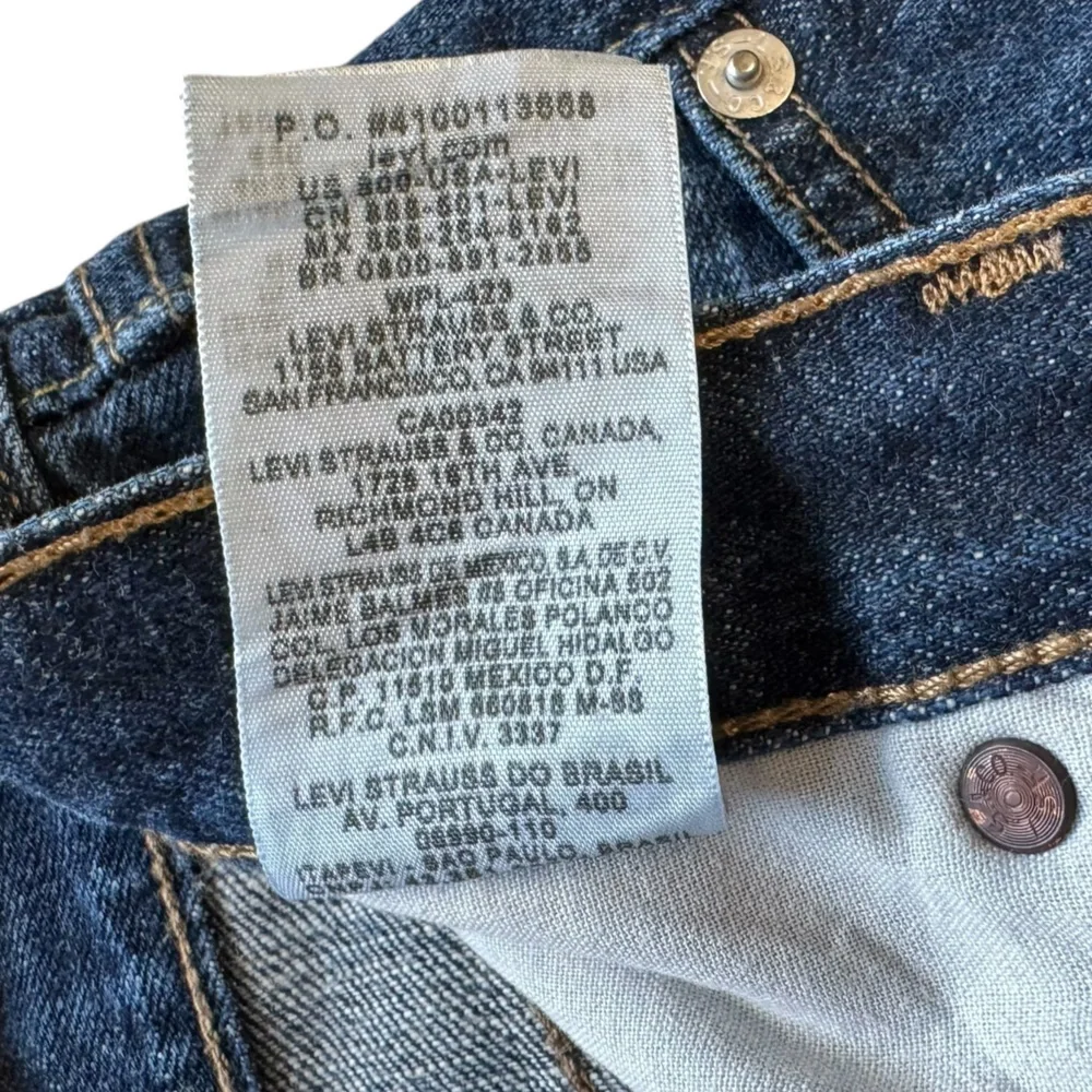 Levi's 501 100% Cotton Button Fly Straight Jeans‎ Dark Blue 36 x 34